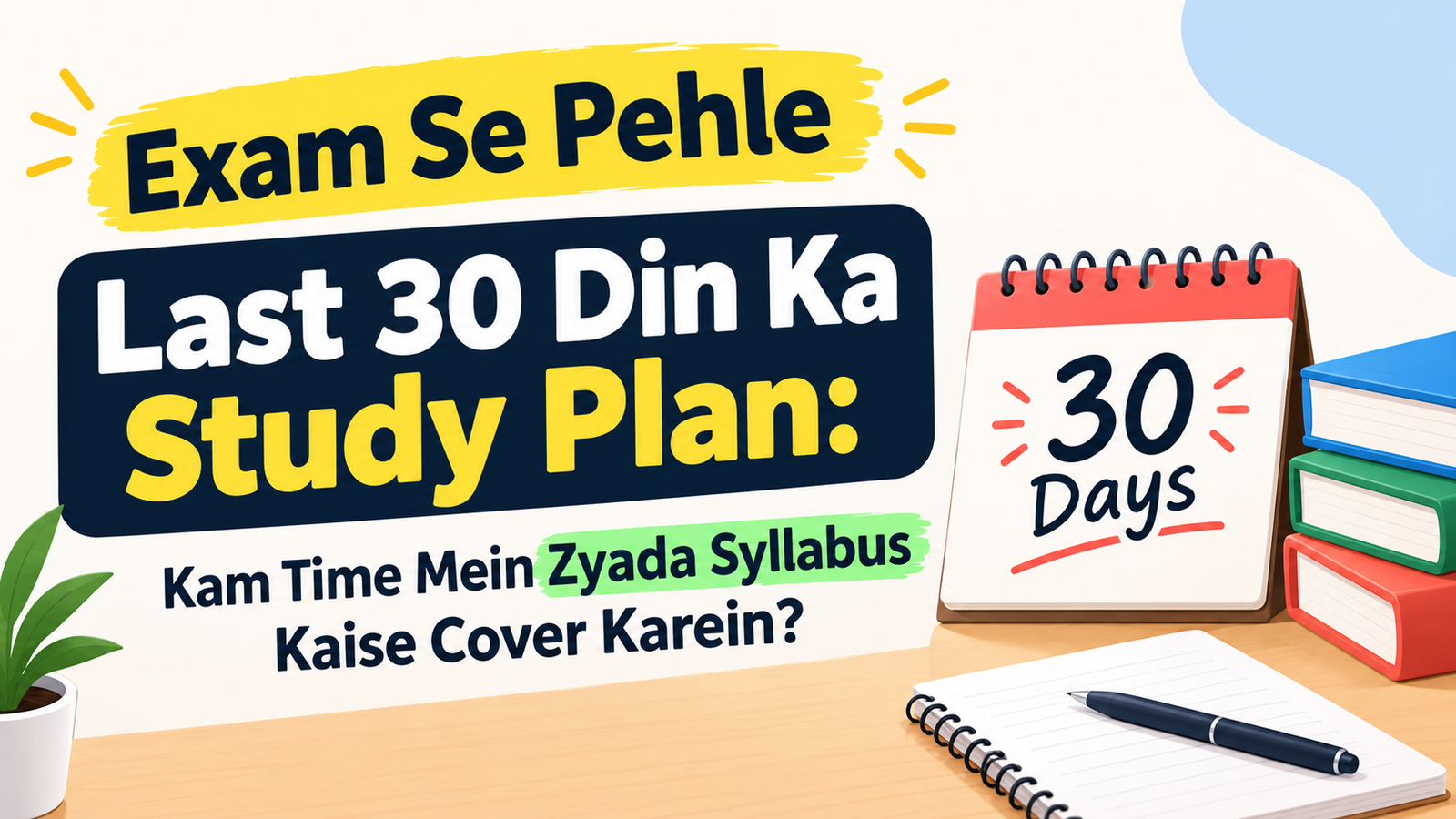 Exam se pehle last 30 din ka study plan
