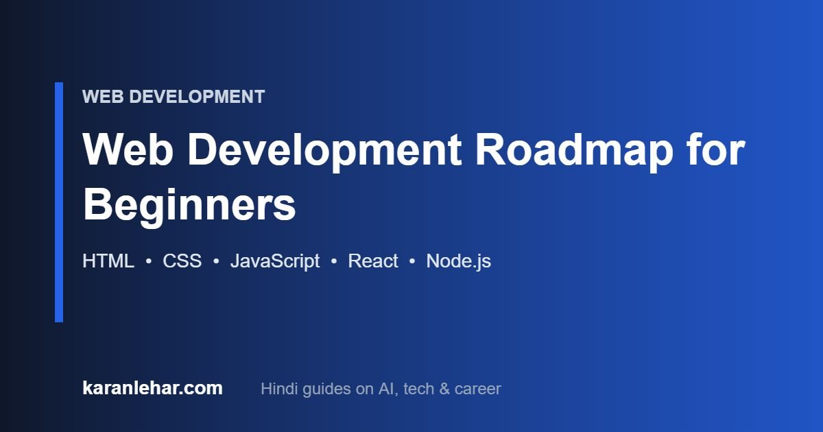 Web Development roadmap for beginners — HTML, CSS, JavaScript, React, Node.js